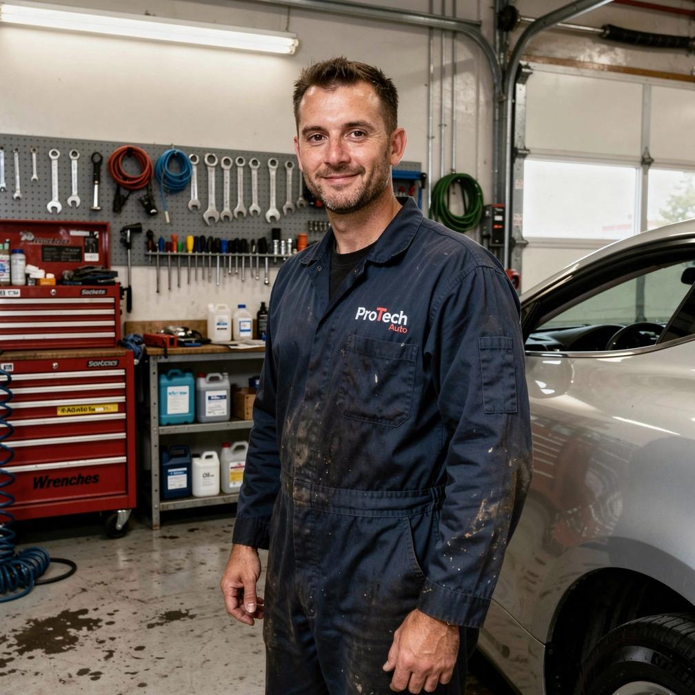 Mechanik kontroluje motorové oleje a filtre v modernom autoservise na Slovensku.